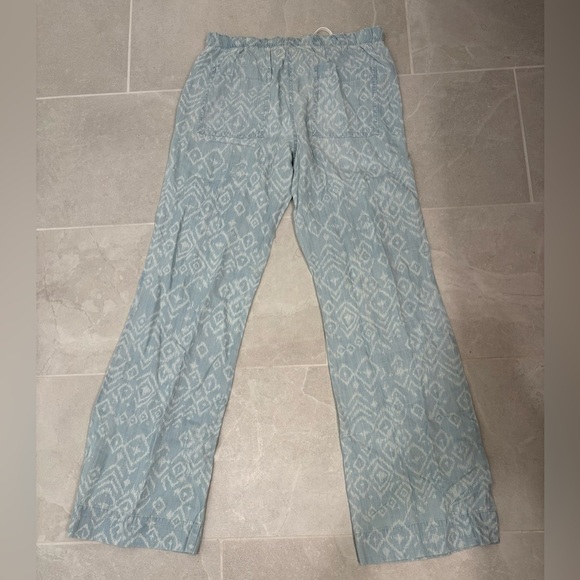 Bella Dahl Blue White Easy Pocket Wide Leg Pants Size Small - Picture 13 of 13